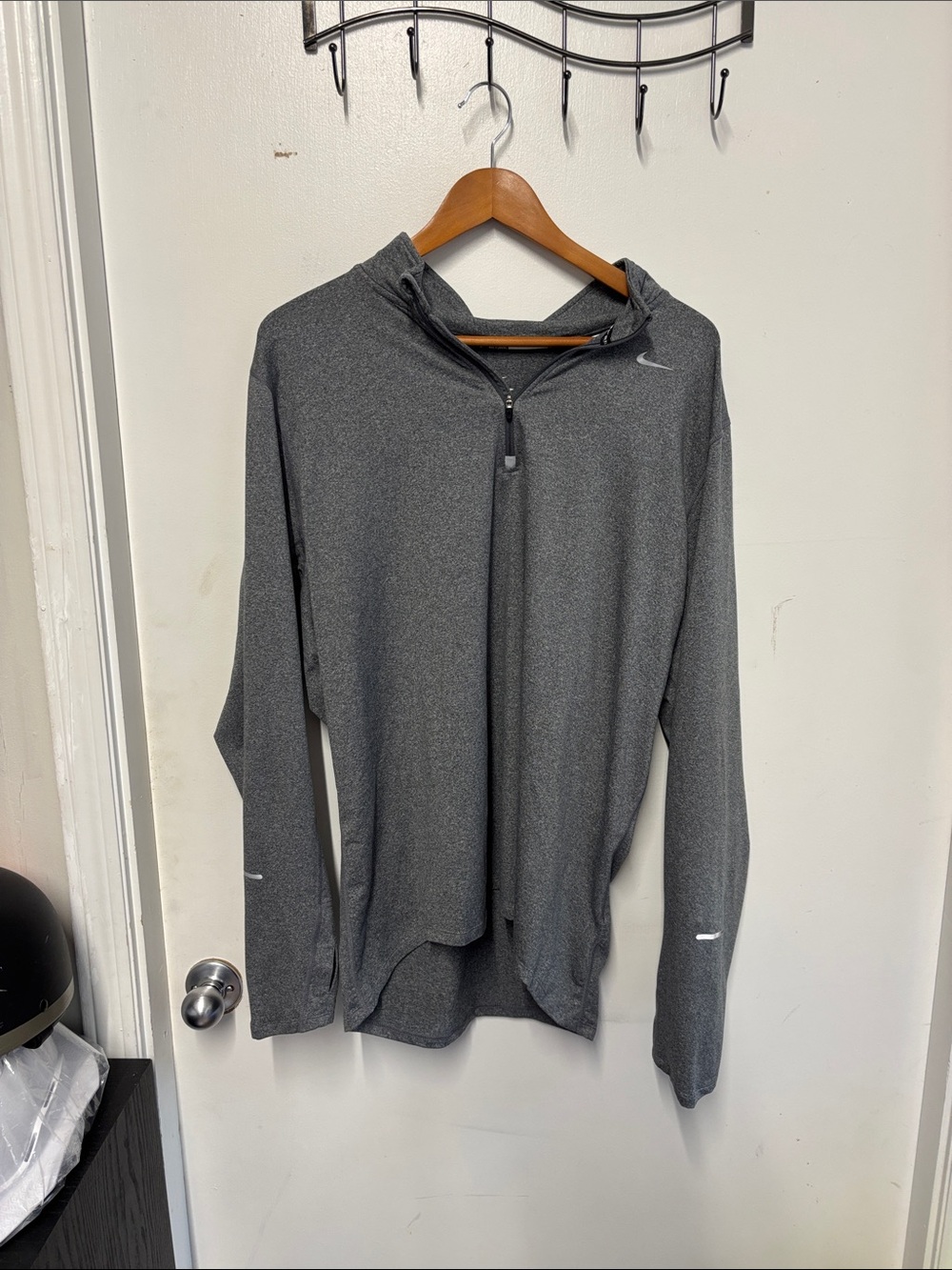 Nike Running Shirt Gray Half-Zip Performance Top